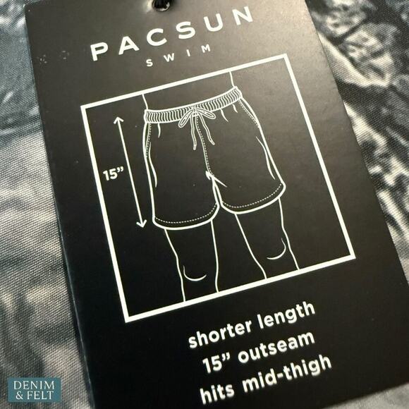 PacSun Grey Camo Swim Trunks Men’s Medium 4.5” Inseam 15” Outseam NEW - Picture 9 of 11